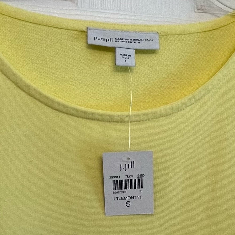 J Jill Pure Jill Dolman-sleeve French Terry Top in Light Lemon Tint - Picture 3 of 6